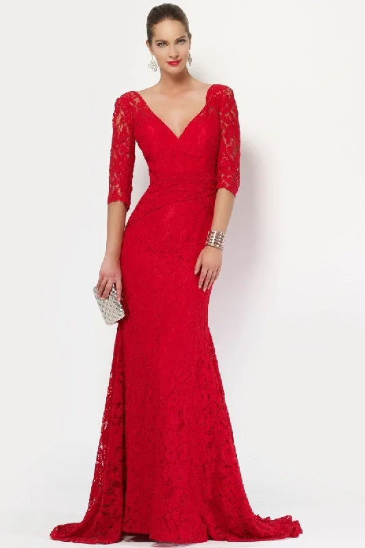 Huge Price Cuts Await!Alyce Paris Quarter Sleeve Lace Trumpet Gown