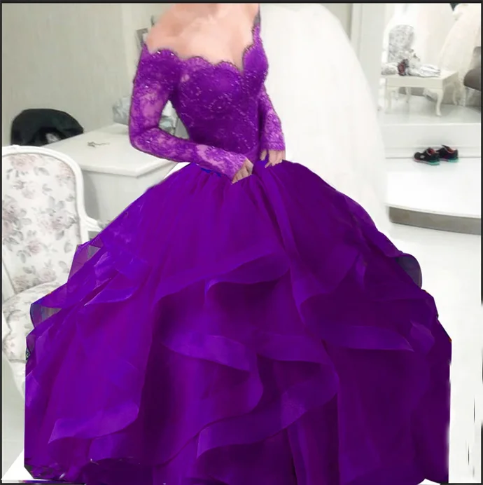 Your Shopping Spree Starts Here!Ball Gown Floor-length Grape Prom Dresses Bridal Gown    cg21749