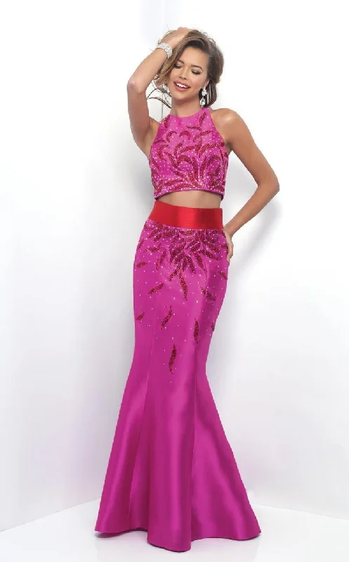 Only a Few Left – Order Now!Blush by Alexia Designs - 11319 Jewel Toned Jewel Mikado Trumpet Gown