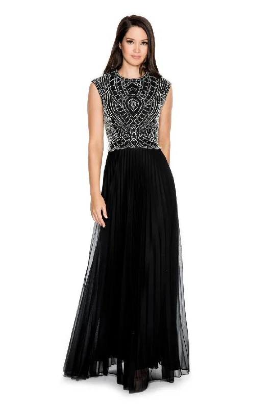One Click Away from Big Savings!Cachet - Crystal Embellished Jewel Gown 57421K - 1 pc Navy Silver in Size 10 Available
