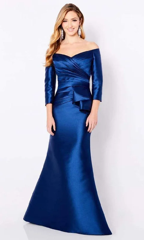Shop the Hottest Deals!Cameron Blake - 221686 Off-Shoulder Pleated Bodice Mikado Trumpet Gown