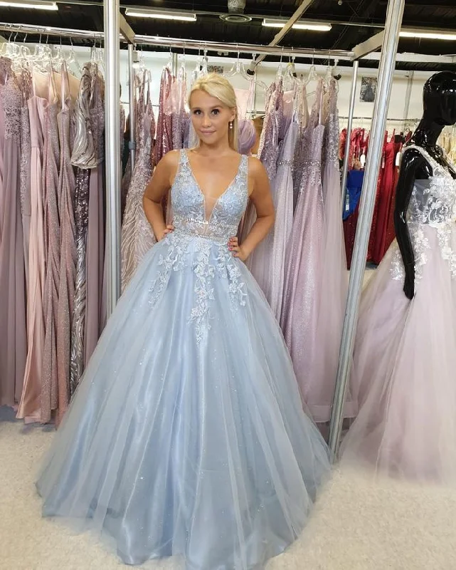 Steals and Deals Await!Charming Appliques A-Line Prom Dresses Long Prom Dresses,Cheap Prom Dresses, Evening Dress Prom Gowns    cg21820
