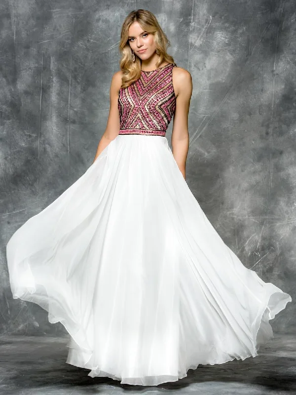 More Discounts, More Joy!Colors Dress 1658 Chevron Motif Illusion Gown ̢‰âÛÏ 1 pc Pink in size 4 Available