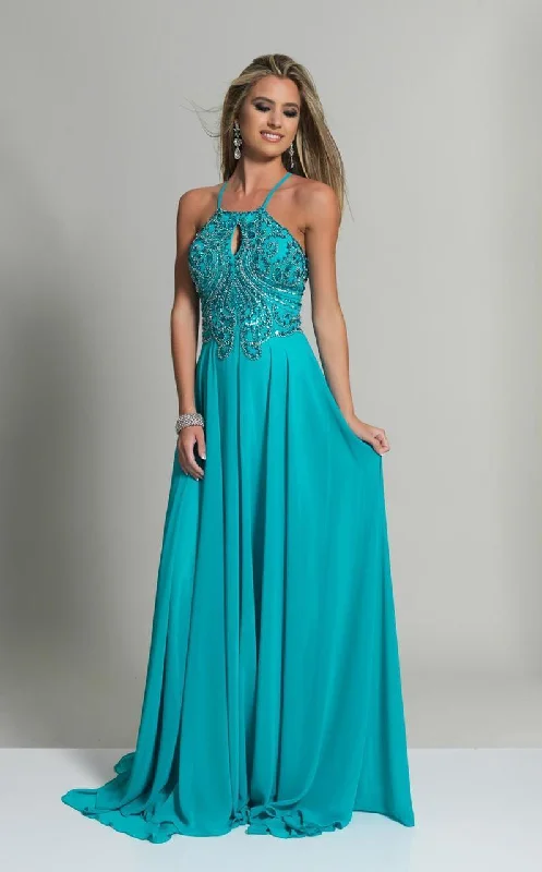 Shop the Hottest Deals!Dave & Johnny - Halter Cutout Draped A-Line Gown 2143