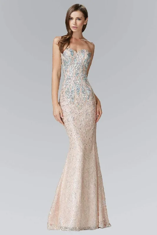 Hottest Discounts of the Year!Elizabeth K GL2004 Strapless Bead Textured Mermaid Gown