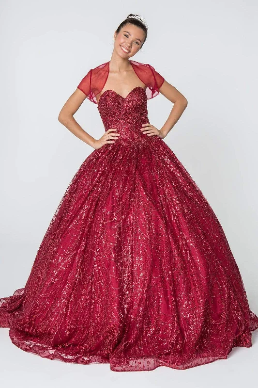 Get Ready to Save!Elizabeth K - GL2804 Embellished Sweetheart Ballgown with Bolero