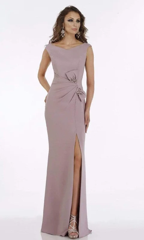 Time to Snag a Bargain!Gia Franco - 12921 Embellished Bateau Trumpet Dress With Slit