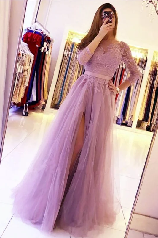 Grab Yours Before It’s Too Late!Modest Mauve Bridesmaid prom Dresses With Sleeves   cg21836