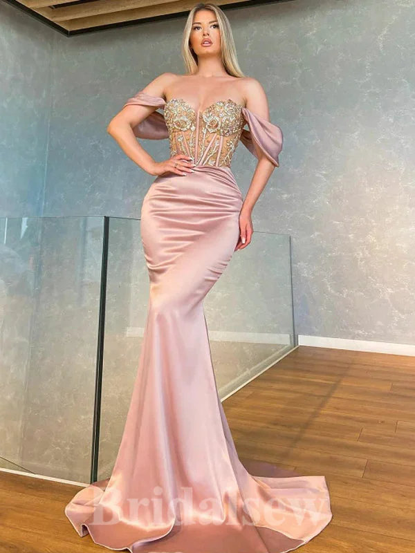 Everything Must Go!Off the Shoulder New Mermaid Glitter Black Girls Slay Elegant Party Women Long Evening Prom Dresses PD658