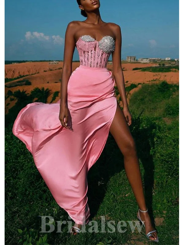 Steals and Deals Await!Pink Mermaid Glitter Black Girls Slay Unique Slit Elegant Party Women Long Evening Prom Dresses PD659
