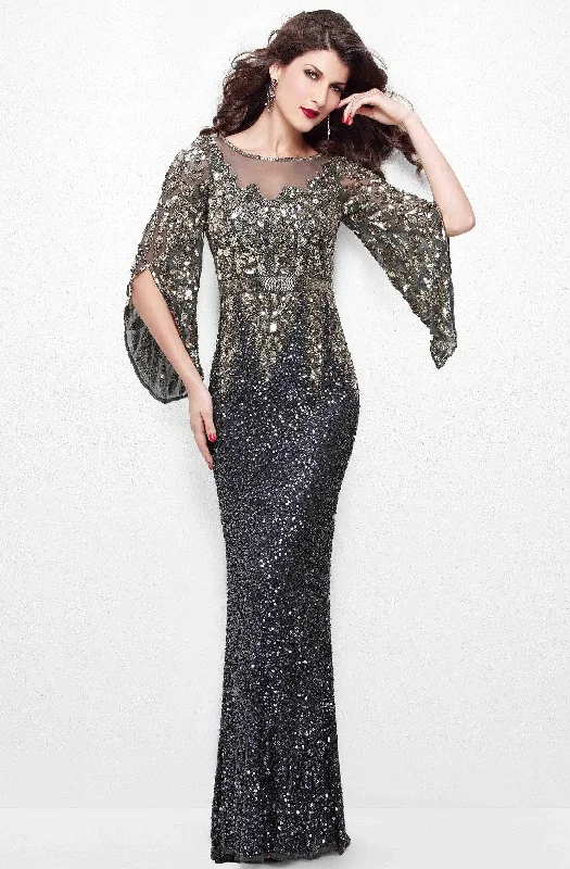 Hot Deals You Can’t Resist!Primavera Couture - Batwing Sleeves Sequined Gown 1424