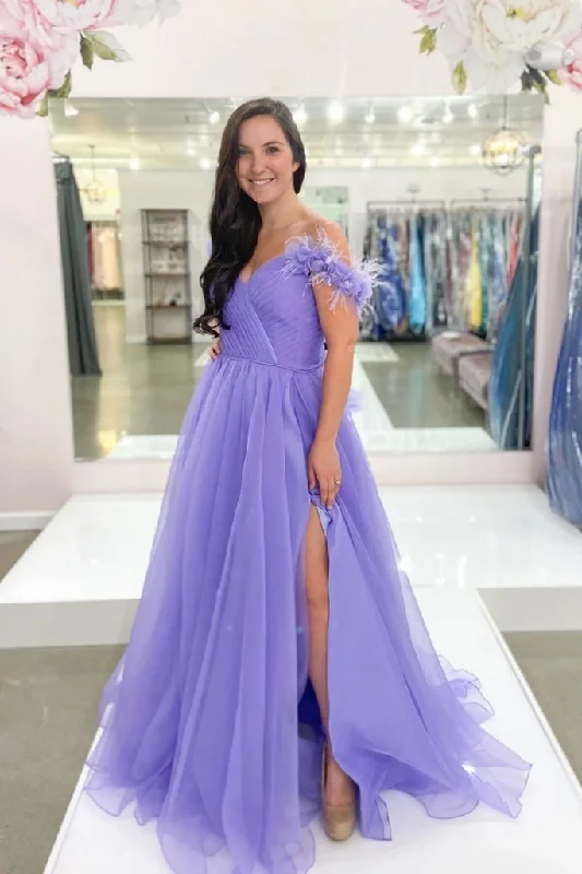 Find Your Perfect Deal Today!PURPLE A-LINE TULLE LONG PROM DRESS PURPLE LONG EVENING DRESS   cg21806