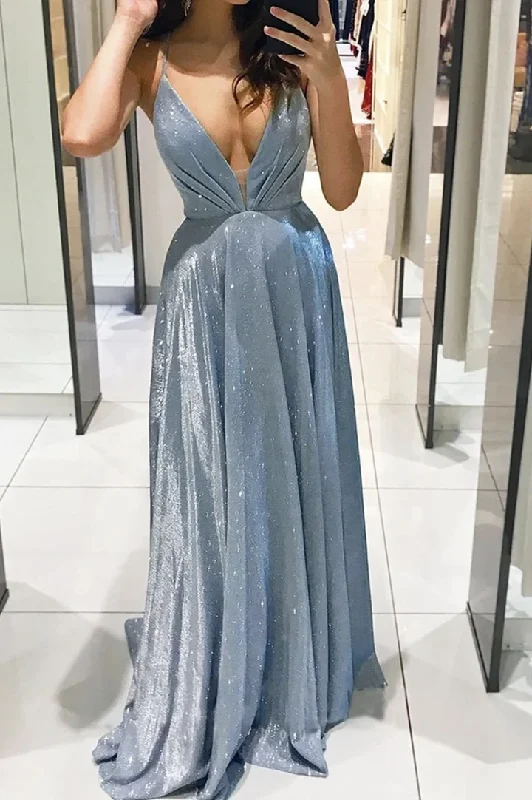 Exclusive Savings This Week!Shiny v neck long A line prom dress evening dress    cg21823