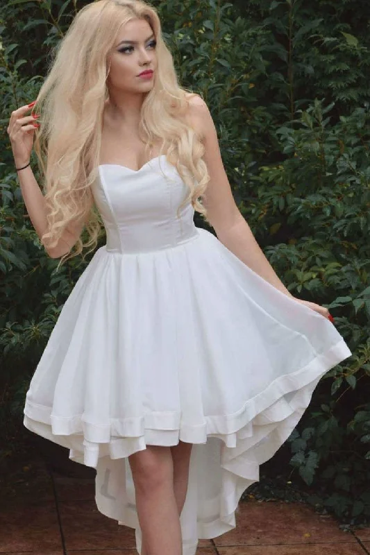 Your Favorite Items on Sale Now!Strapless High-Low Prom Dress with Satin Edge