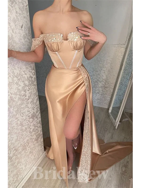 Limited-Time Price Drop!Stylish Satin Popular Glitter Mermaid Long Party Women Evening Prom Dresses PD687