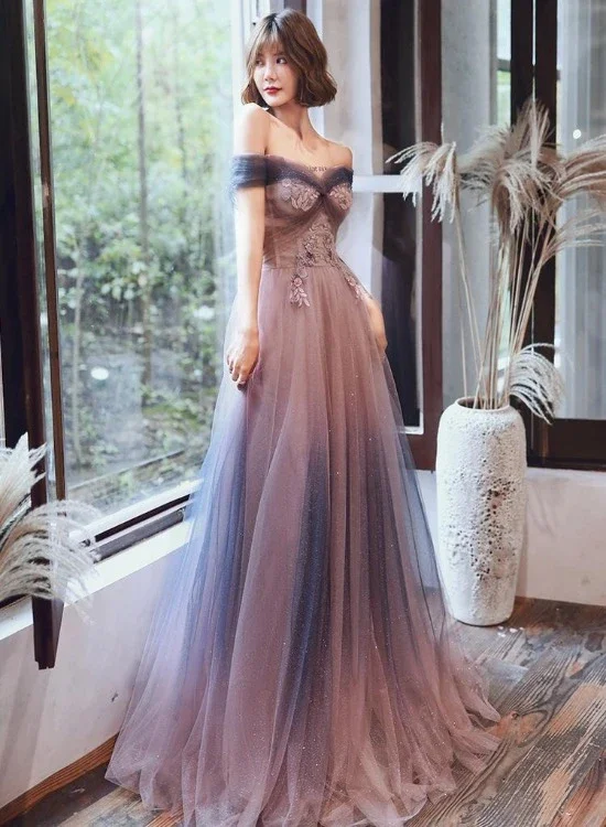 Special Offer – Act Fast!Unique Gradient Sweetheart Long Formal Dress, Off Shoulder Eevning Dress Prom Dress   cg21864