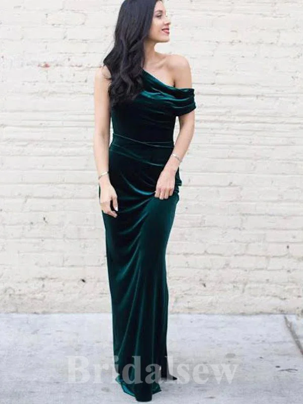 Limited-Time Price Drop!Velvet Mermaid Glitter Black Girls Slay One Shoulder Elegant Party Women Long Evening Prom Dresses PD660