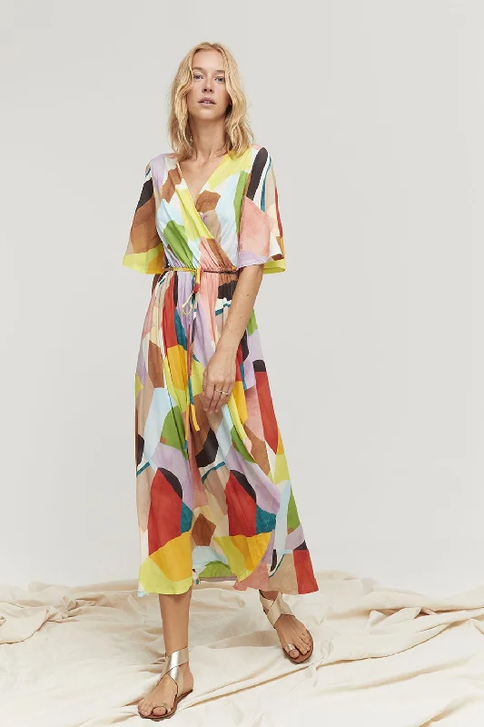 Huge Price Cuts Await!AM Multi Jofre Wrap Dress
