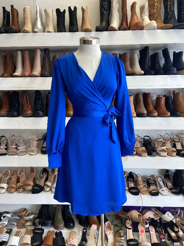 Don’t Wait – Shop Today!Blue Wrapped Dress