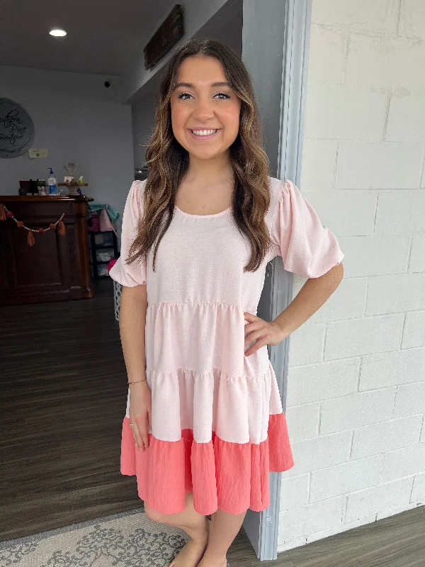 Act Fast – Limited Time Savings!Blush & coral tiered dress