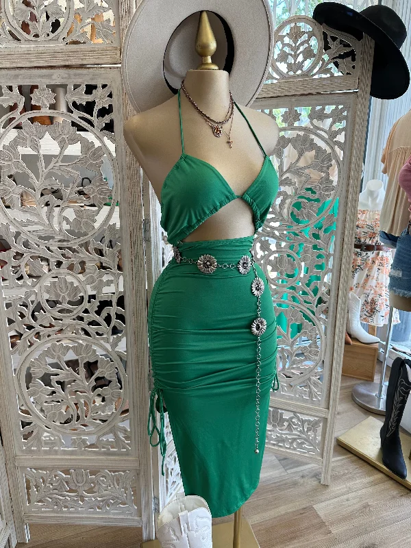 Limited Time Offer!Cutout Ruched Dress