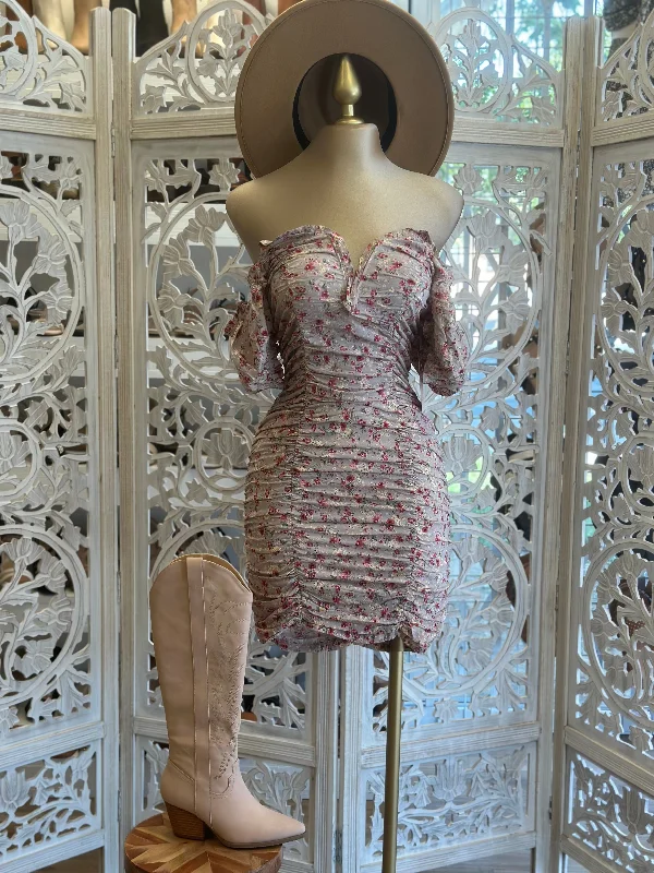 Today Only – Don’t Miss It!Heart Lined Beige Floral Dress