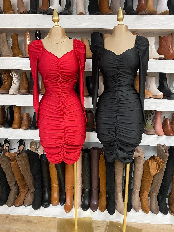 Shop Smart, Save Big!Heart Lined Ruched Dress