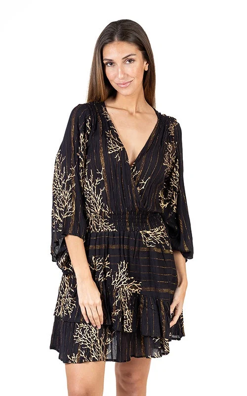 The Best Sale of the Year!Sue Blk/Gold Short Dress