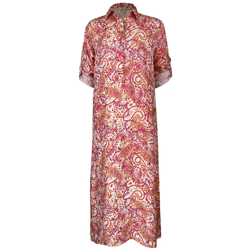 Instant Savings Await!Libby Maxi S/Dress Orange Paisley