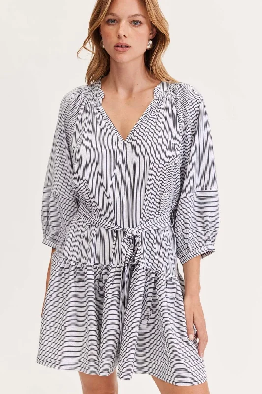 Flash Sale – Act Fast!Liora Navy Stripe Smock Dress