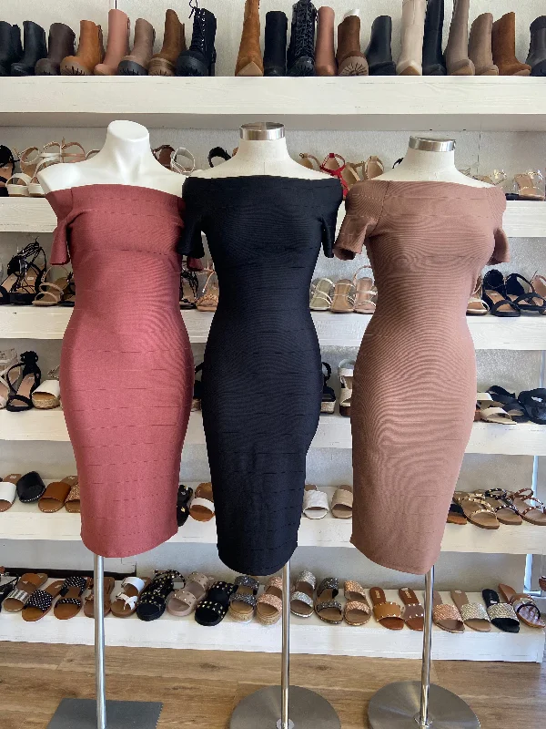 Your Shopping Spree Starts Here!Off shoulder Fitted Dress