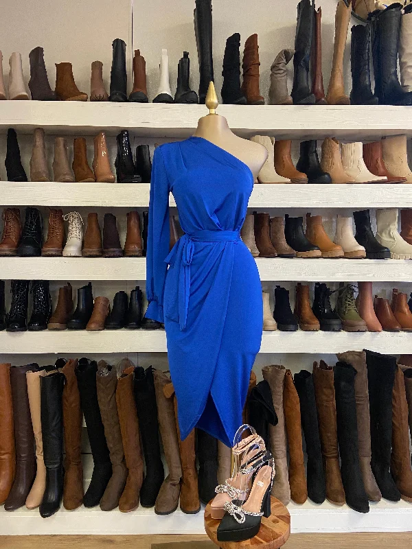 Seasonal Sale – Shop Now!One-sleeve Draped Dress