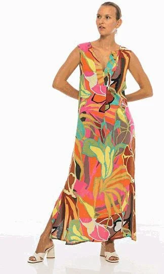 Flash Sale – Act Fast!PM Ella Long Sleeveless V-Neck Dress Multi Clair