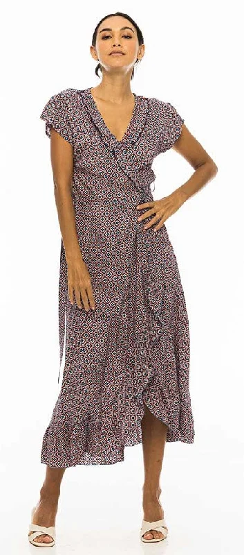 Biggest Sale of the Season!Amy Long Croisee Wrap Multi Fonce Dress