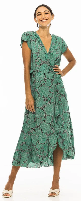 Great Deals, Just for You!PM Long Croisee Wrap Green Dress