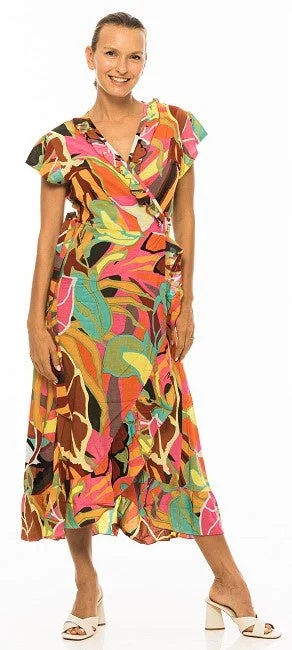 Mega Sale Happening Now!PM Long Croisee Wrap  Multi Clair Dress