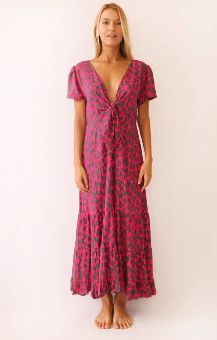 Amazing Prices You Can’t Resist!PM Long Cross Front Dress Rose F Fuschia Dress