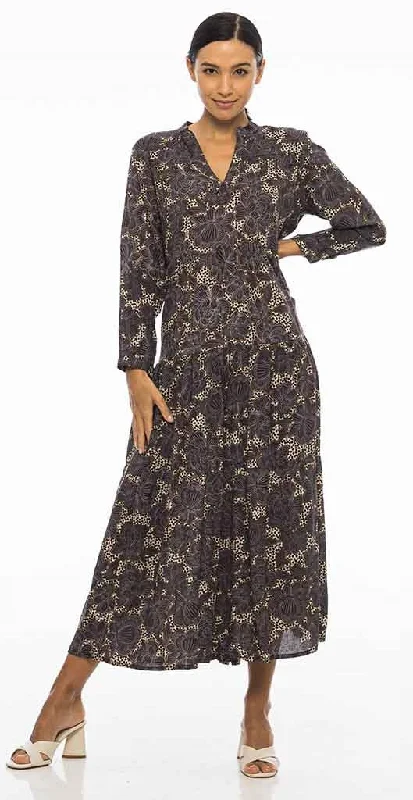 Hurry! While Supplies Last!PM Long Tiered Gris Fonce Dress