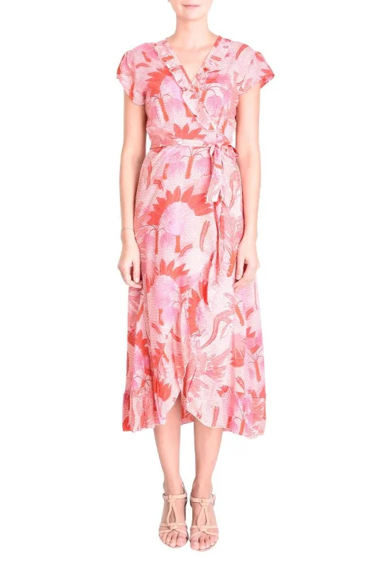 Instant Savings Await!PM Long Wrap Dress With Frill  Rouge Clair