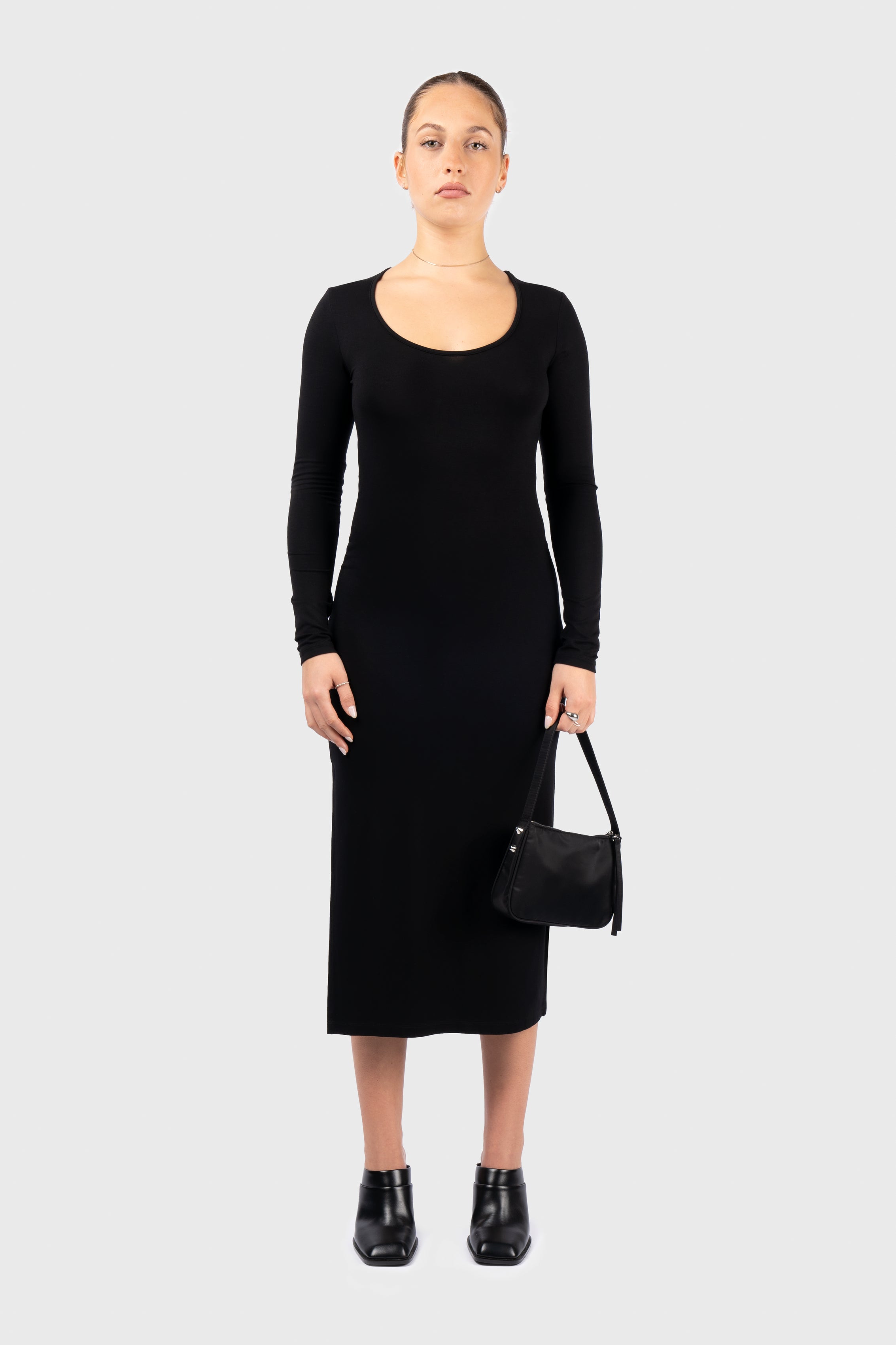 The Best Offers Are Here!Scoop Neck Long Sleeve Jersey Dress