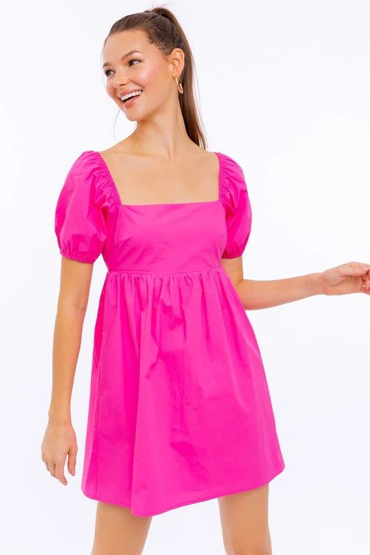 Unlock Huge Savings Now!Back Tie Babydoll Dress