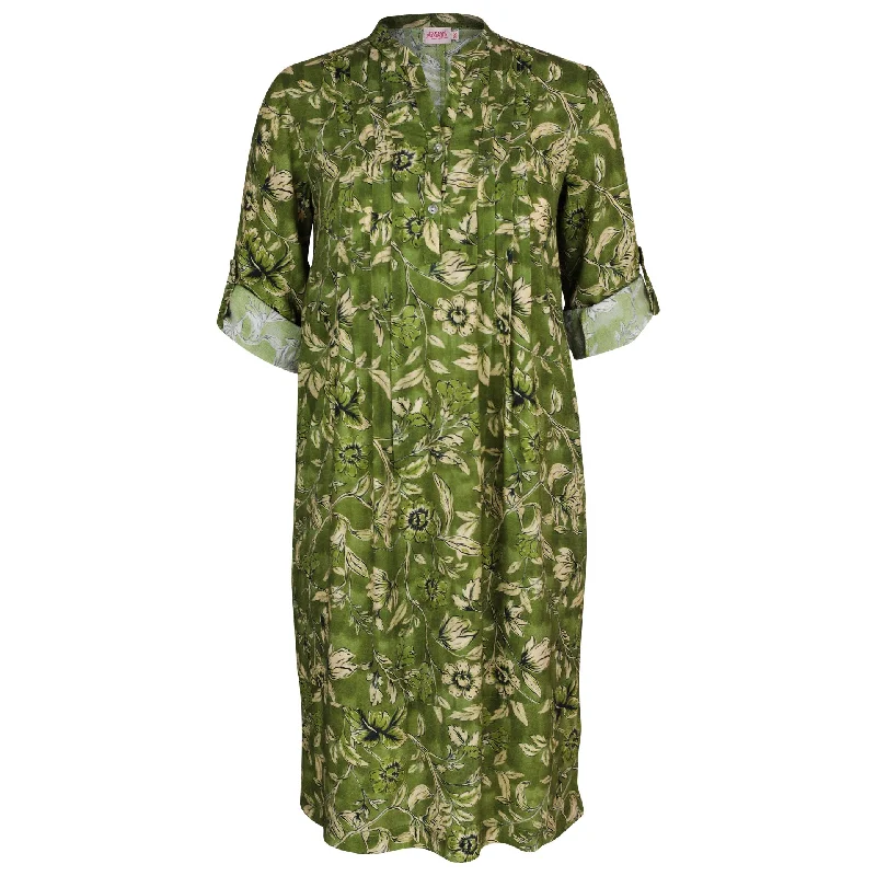 Sale Alert – Get Ready to Shop!Thrisha Green Leaf Pleat Cocoon Dress