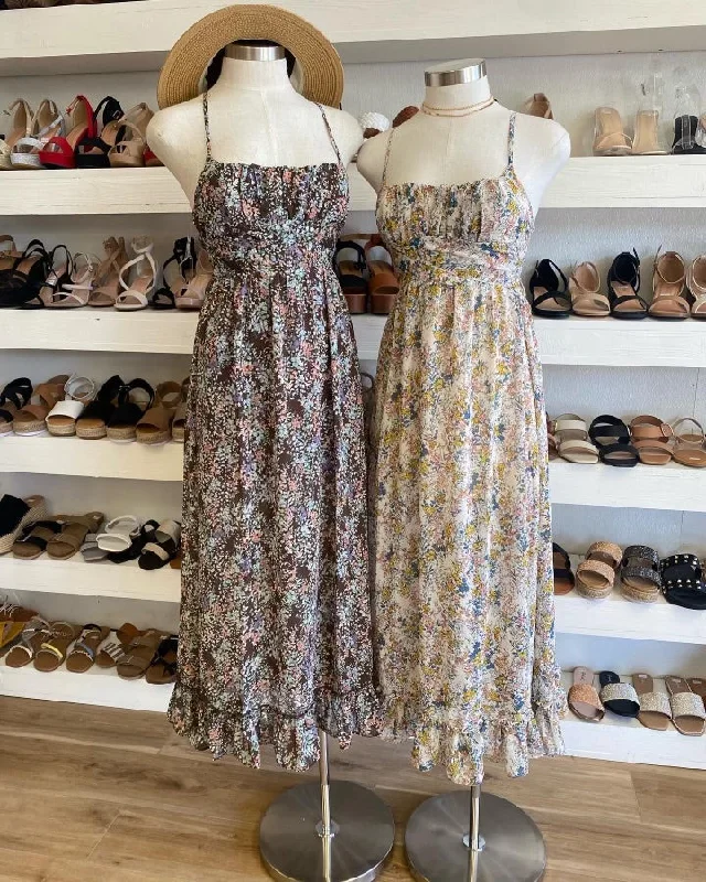 Amazing Prices You Can’t Resist!Tie- Back Floral Mid Dress