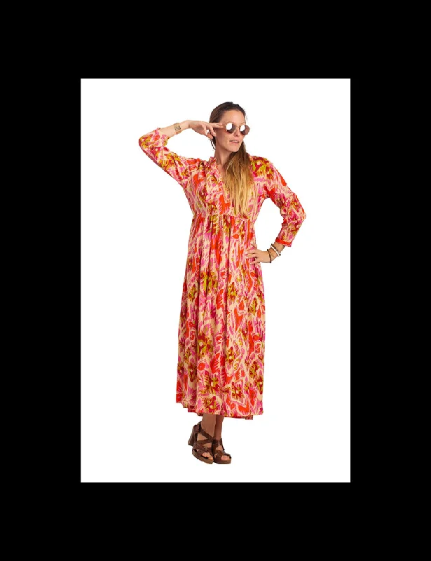 Great Deals, Just for You!Divine rose print long slv dress
