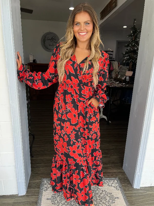 Your Discount is Waiting!Black & rust floral dress
