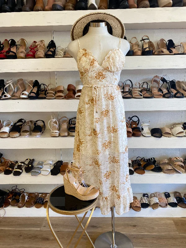 Shop Smart, Save Big!White/ Mustard Floral Dress