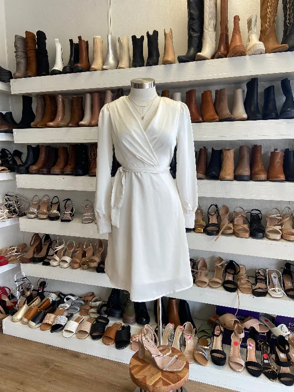 Shop Today, Save Tomorrow!White Wrapped Dress