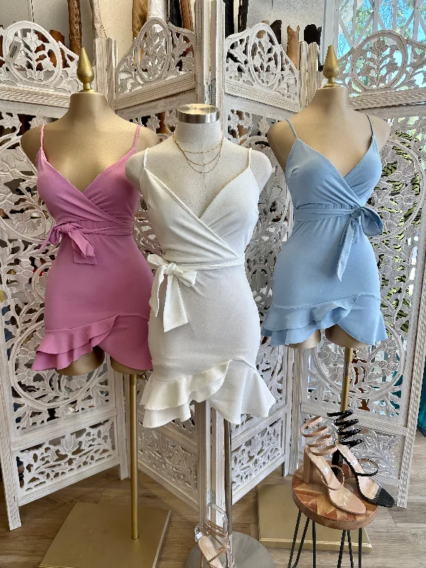 Upgrade for Less!Wrapped Ruffled Dress