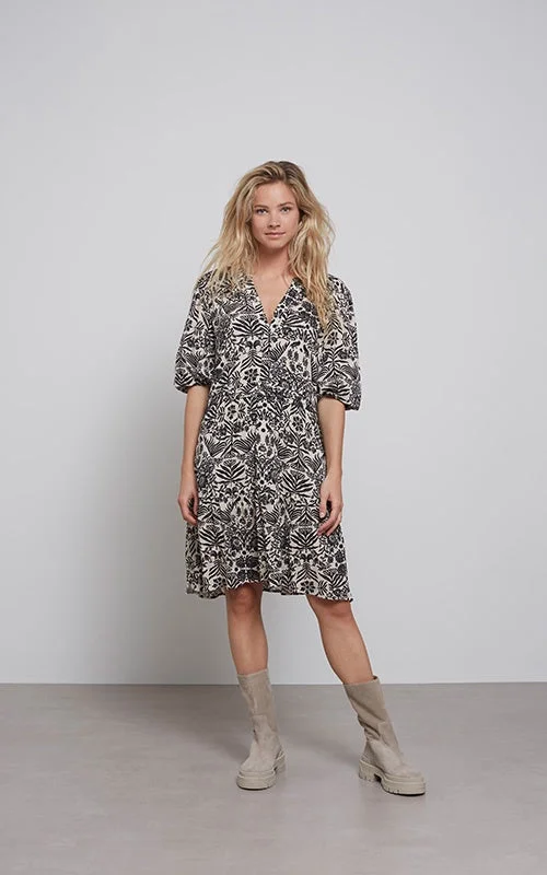 Your Favorite Sale is Back!Pumice Stone  Printed V Neck Dress