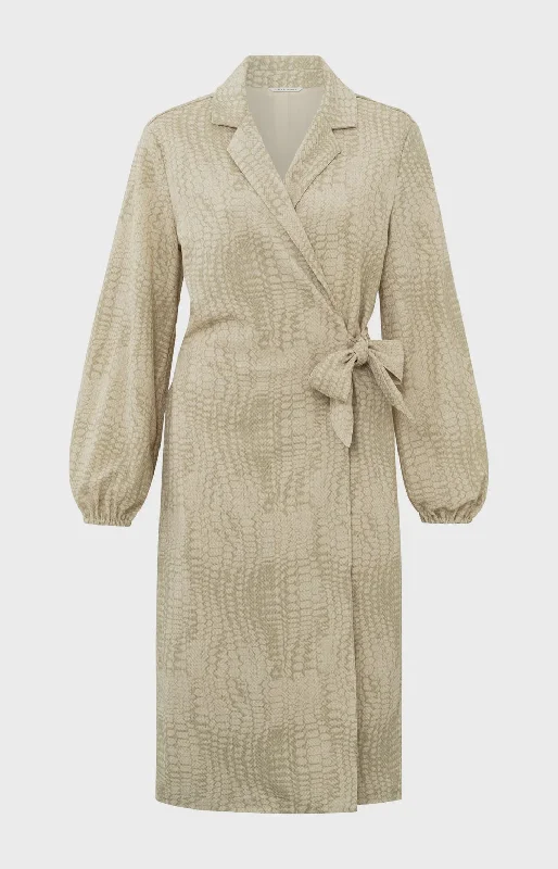 Save More Than Ever!YAYA Summer Sand Dassin Wrap Dress w Bell Slvs